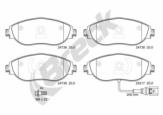 Set placute frana,frana disc 24738 00 551 00 BRECK